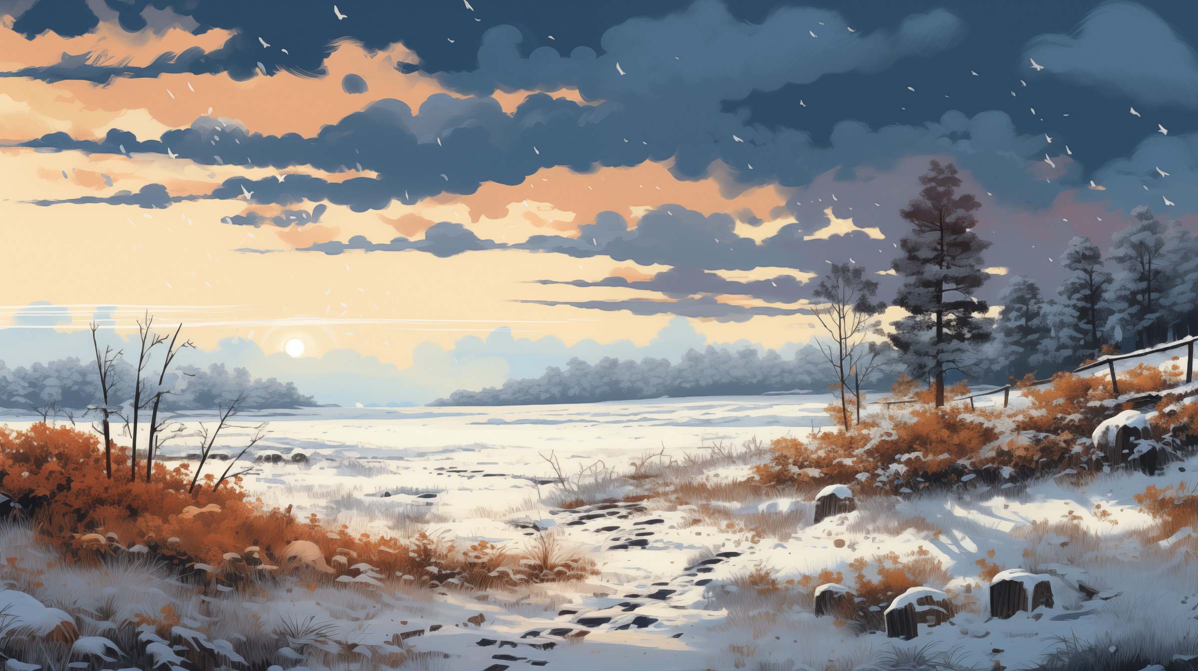 immagine di un paesaggio invernale